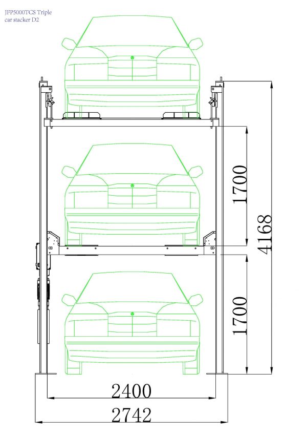 Triple Car Stacker, 5T – Jackaroo 4 Post Car Stacker- JFP5000TCS - Image 8