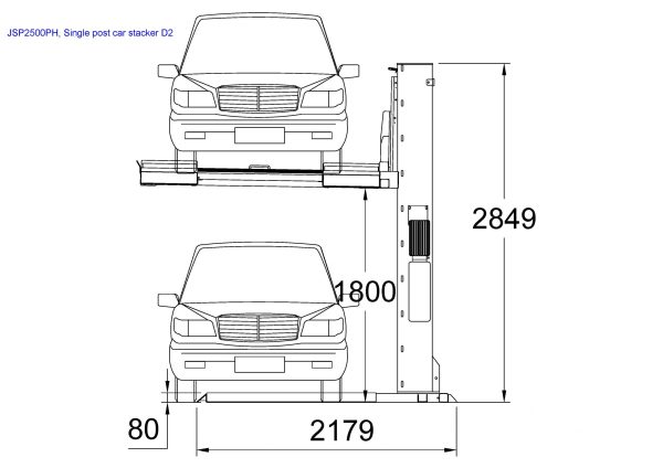 Car Stacker, Single Post 2.5T Lifting Capacity Jackaroo, JSP2500CS - Image 4